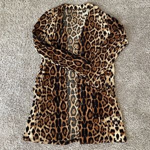 Leopard Print Long Cardigan/Duster
